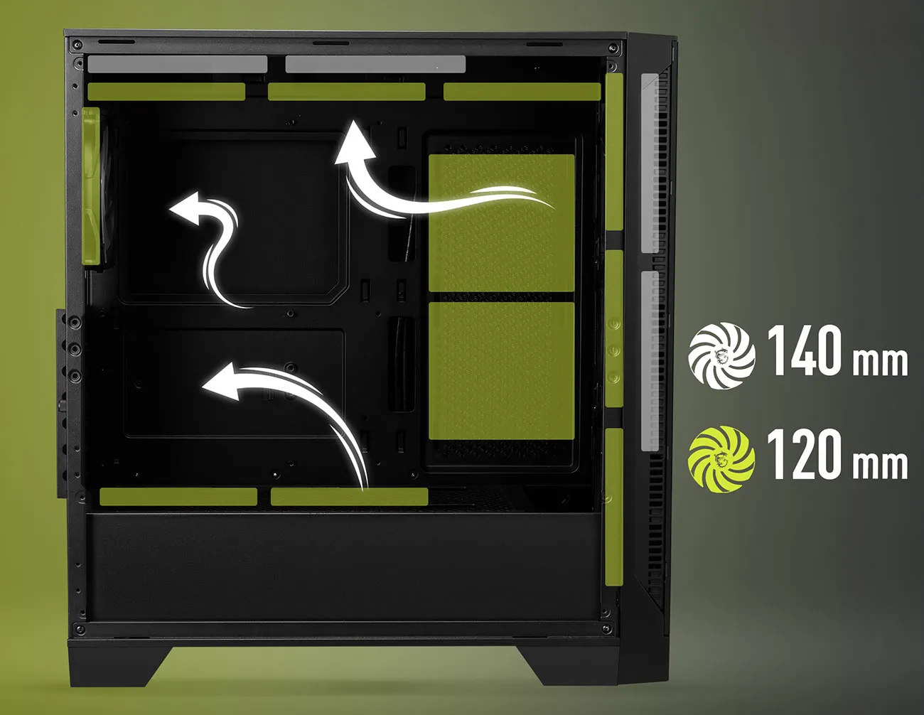 MSI Mag Forge 321R Airflow (ATX) Mid Tower Cabinet (Black) overview 7