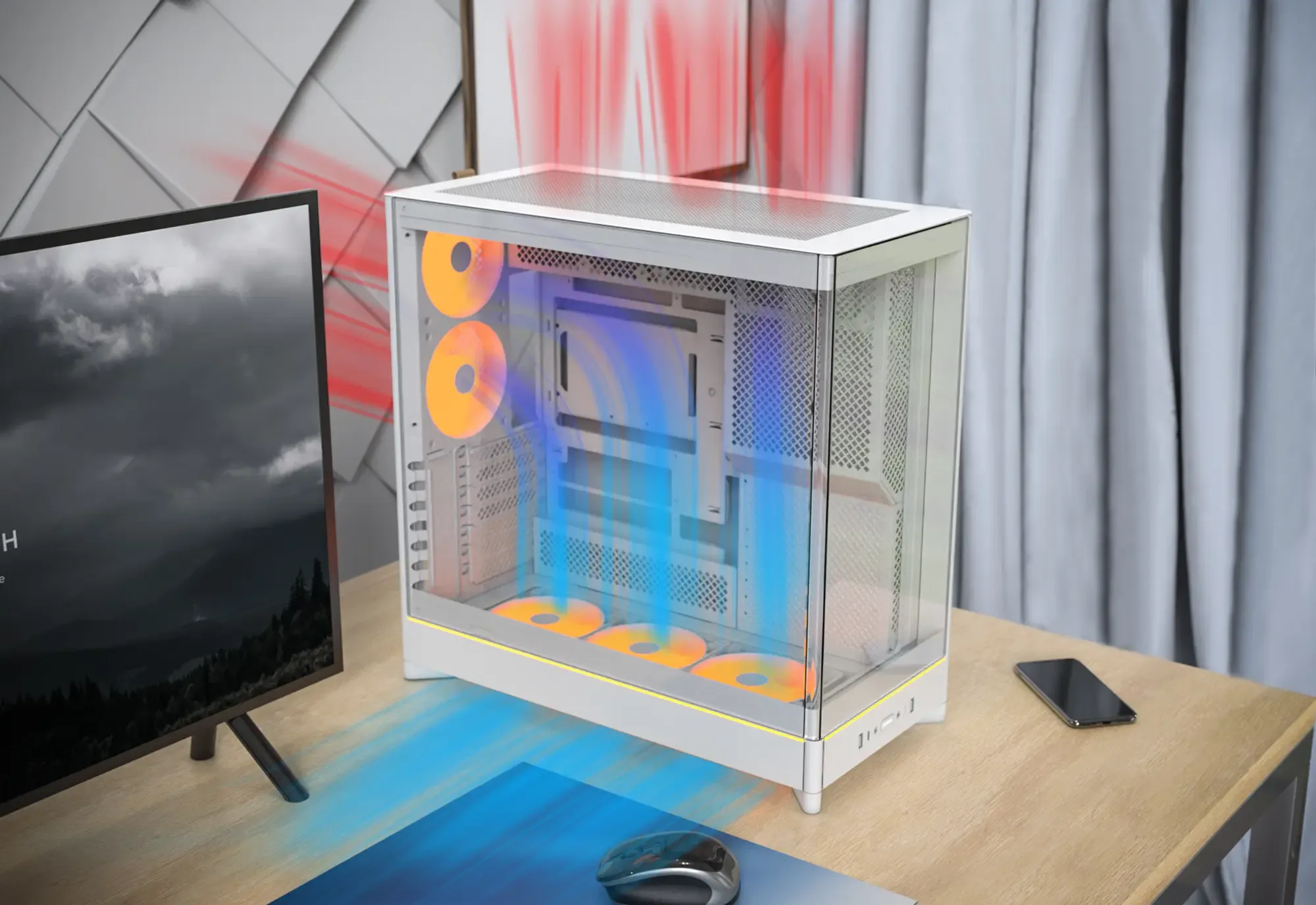Montech HS02 PRO PC Mid-Tower ATX Tempered Glass ARGB (Black) overview 4