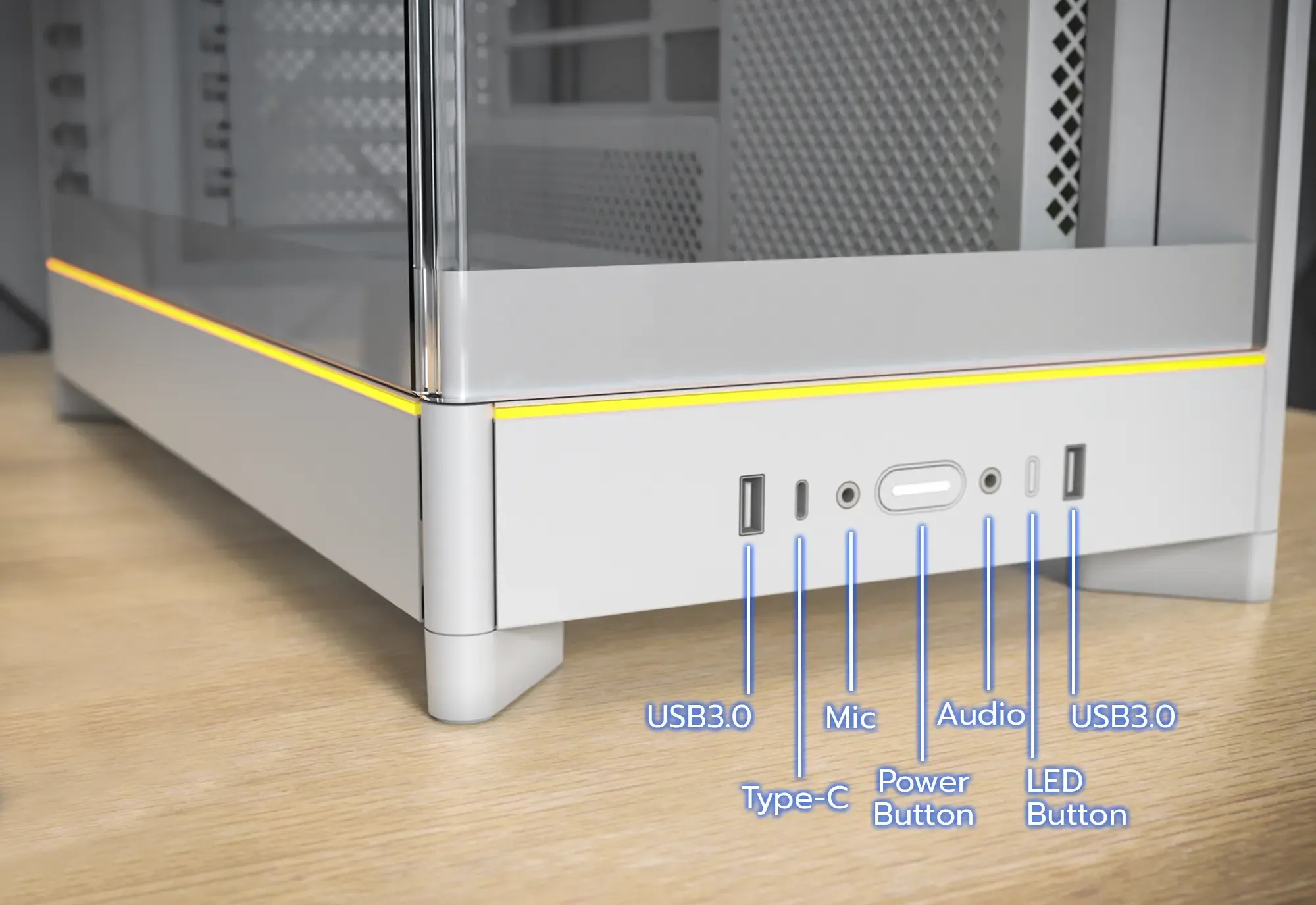 Montech HS02 PRO PC Mid-Tower ATX Tempered Glass ARGB (White) overview 5