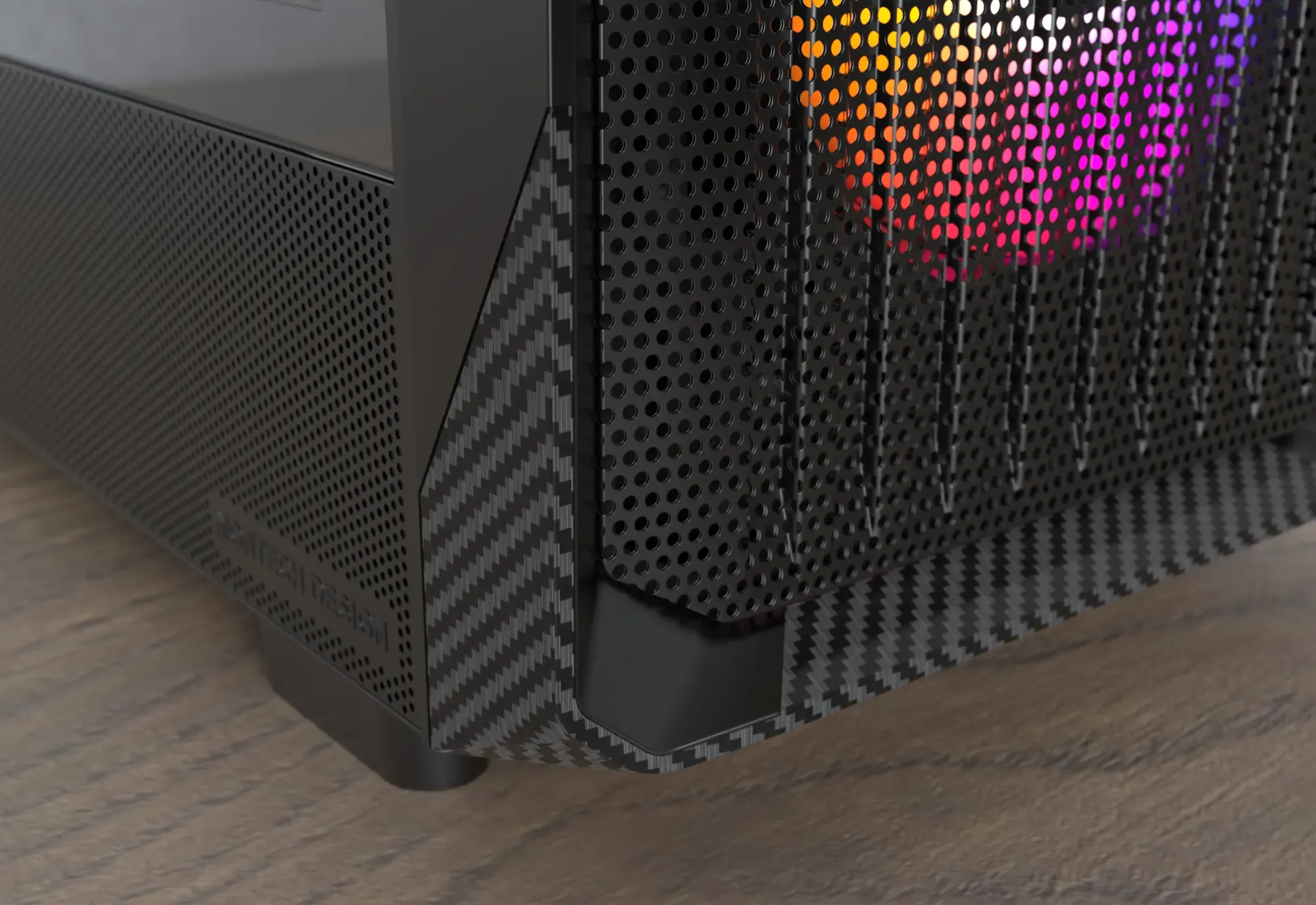 Montech X5 ARGB carbon fiber Print ATX Gaming Case - Black overview 2