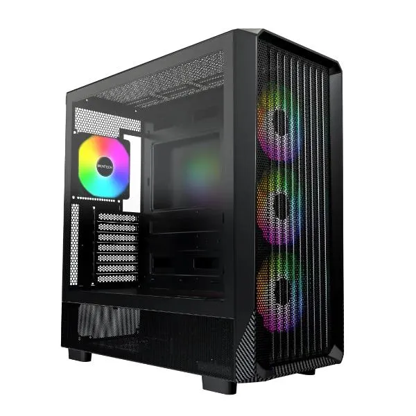Montech X5 ARGB carbon fiber Print ATX Gaming Case - Black