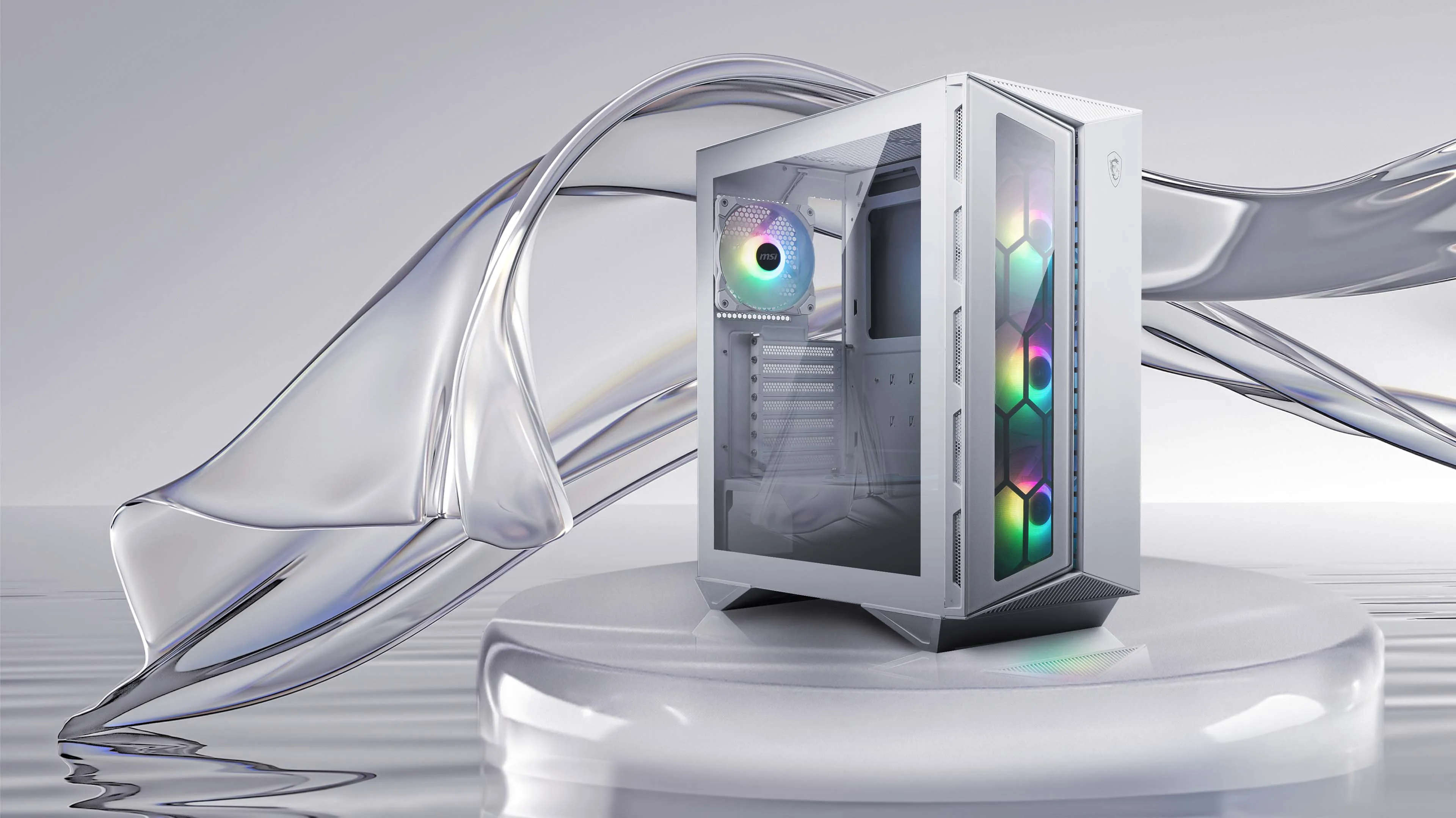 Msi MPG Gungnir 110R Cabinet - White overview 2