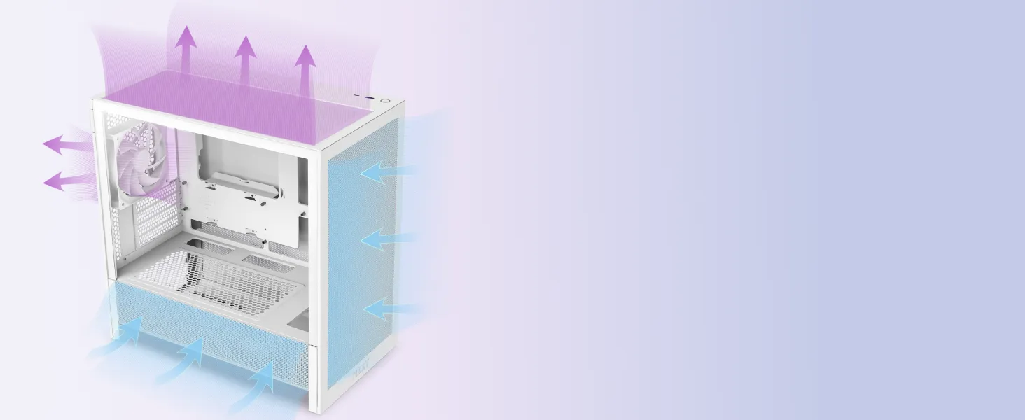 NZXT Chassis H3 Flow (2025) M-ATX Mid-tower Case without PSU overview 3