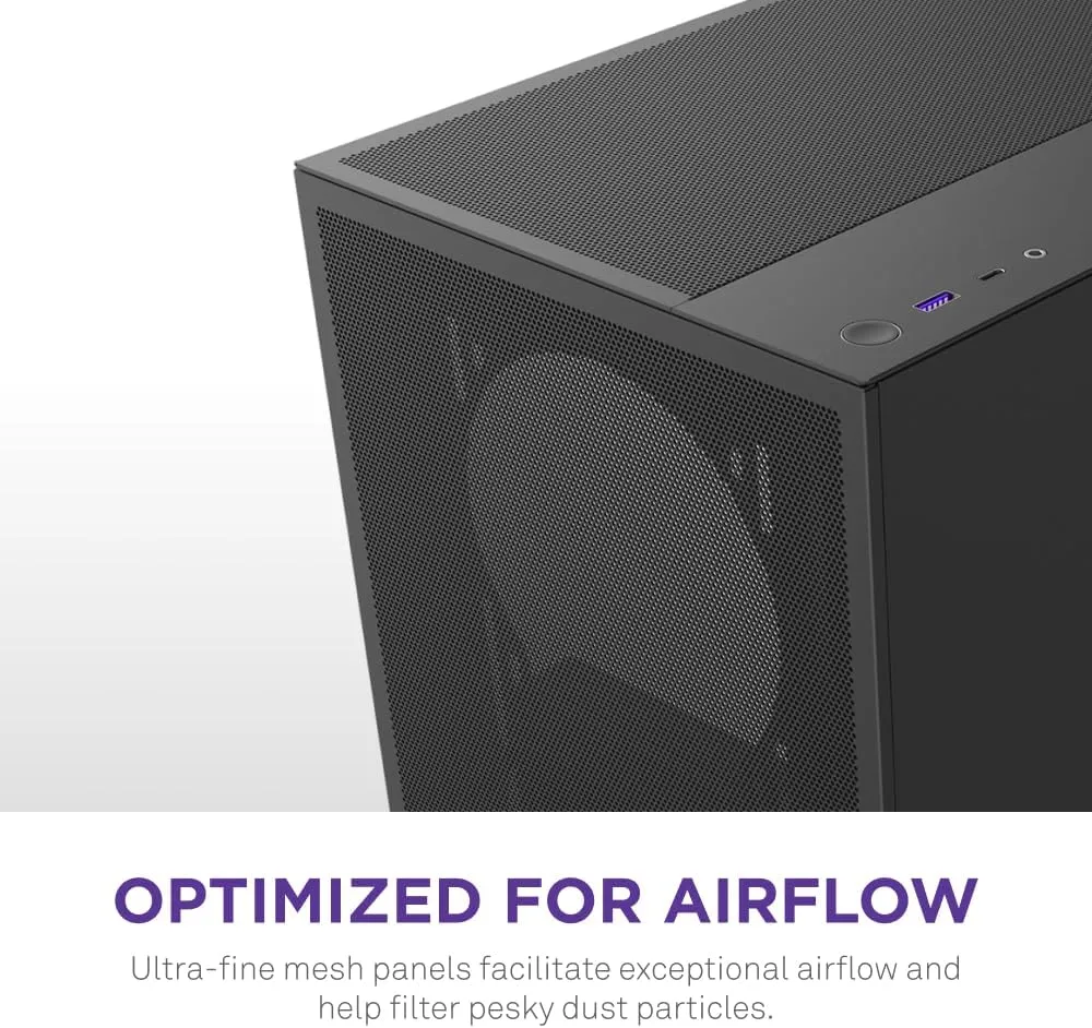 NZXT H5 Flow 2024 Compact ATX Mid-Tower PC Gaming Case (Black) overview 4