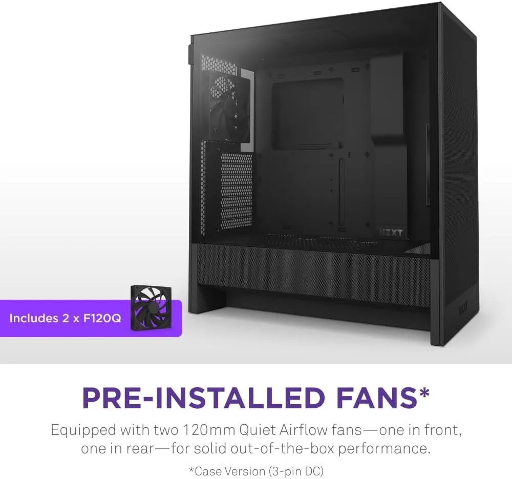 NZXT H5 Flow 2024 Compact ATX Mid-Tower PC Gaming Case (Black) overview 5