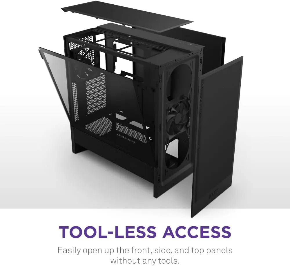 NZXT H5 Flow 2024 Compact ATX Mid-Tower PC Gaming Case (Black) overview 7