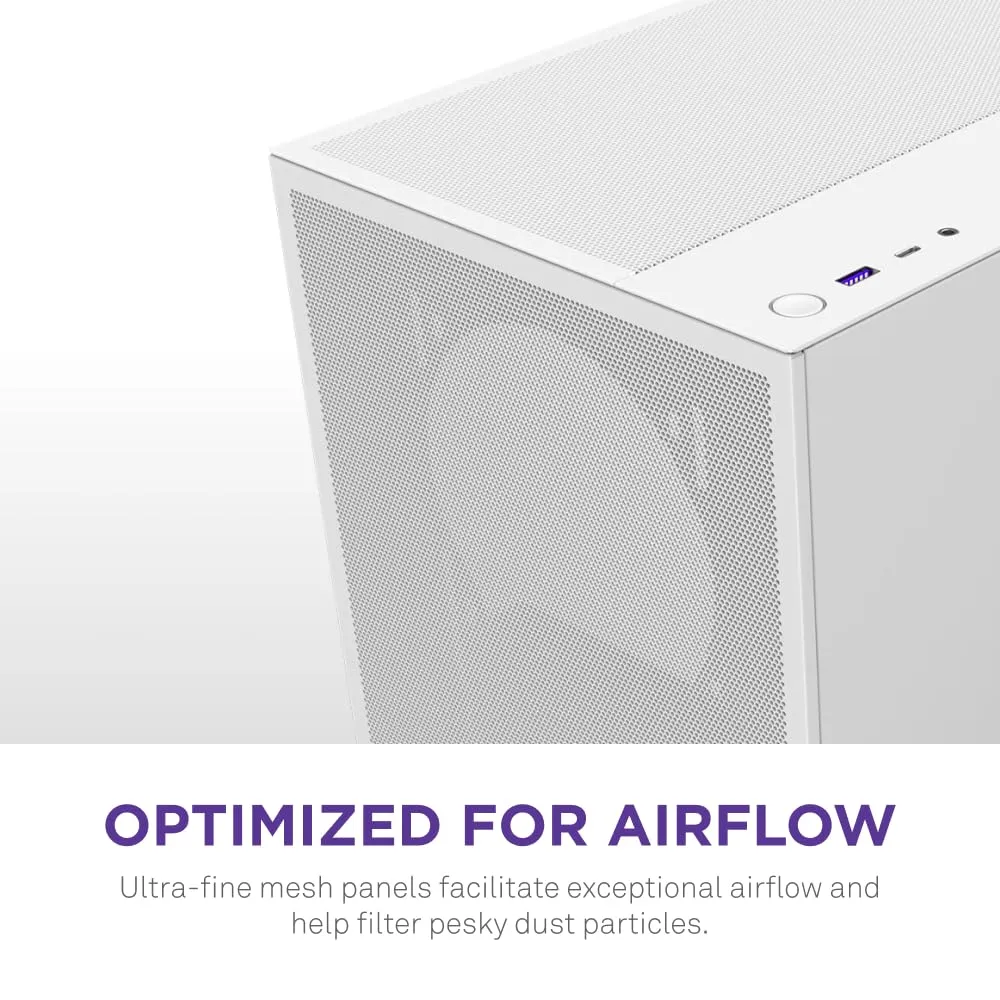NZXT H5 Flow 2024 Compact ATX Mid-Tower PC Gaming Case (White) overview 12