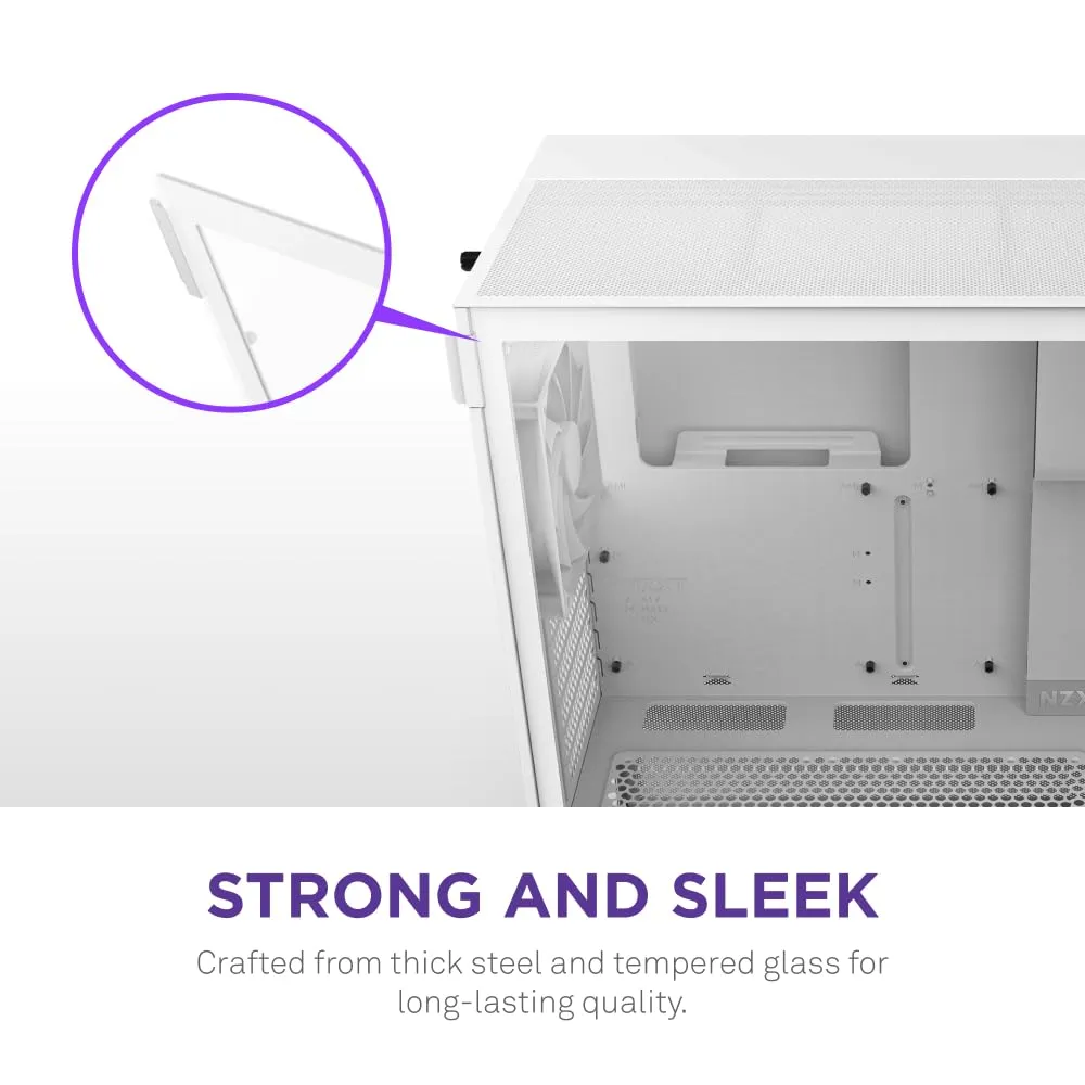NZXT H5 Flow 2024 Compact ATX Mid-Tower PC Gaming Case (White) overview 8