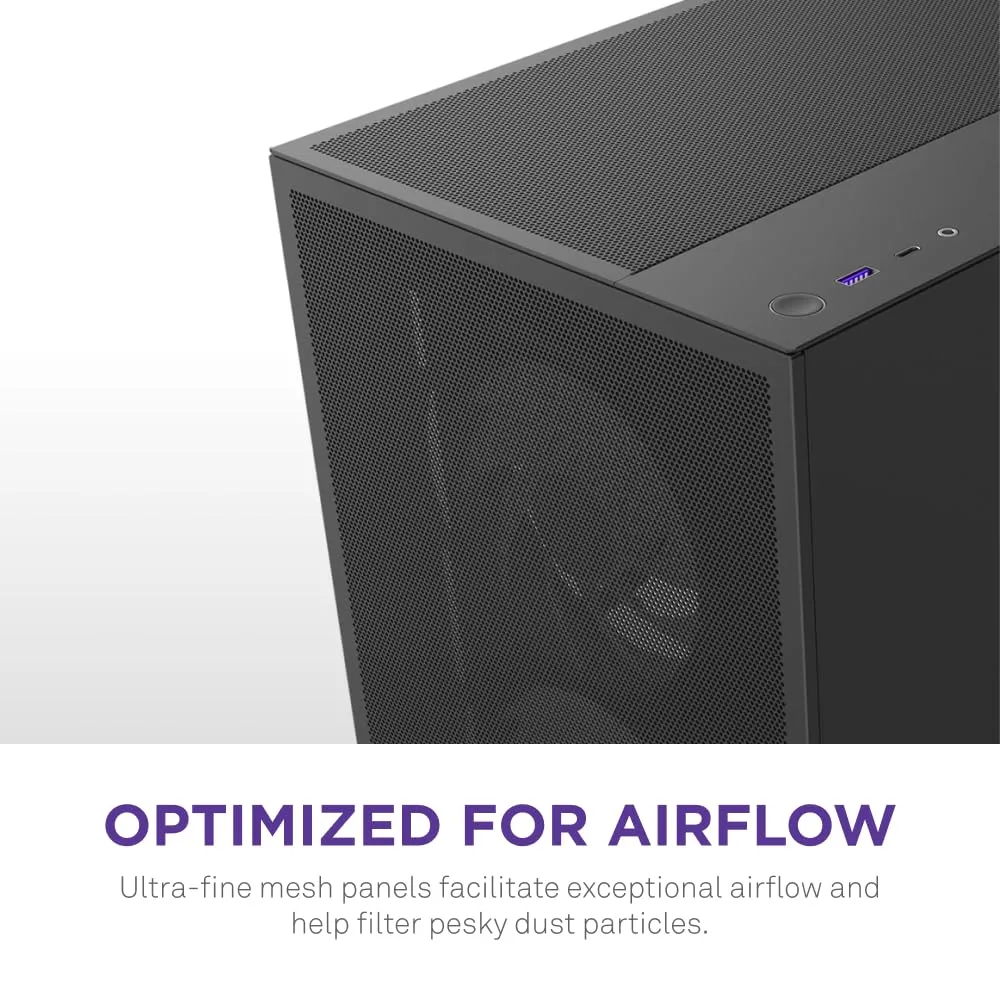 NZXT H5 Flow RGB 2024 Edition ATX Mid Tower Chassis (All Black) overview 4
