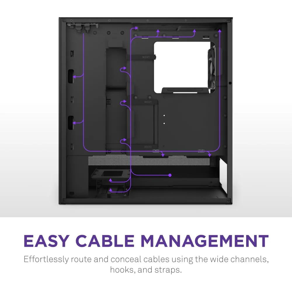 NZXT H5 Flow RGB 2024 Edition ATX Mid Tower Chassis (All Black) overview 6