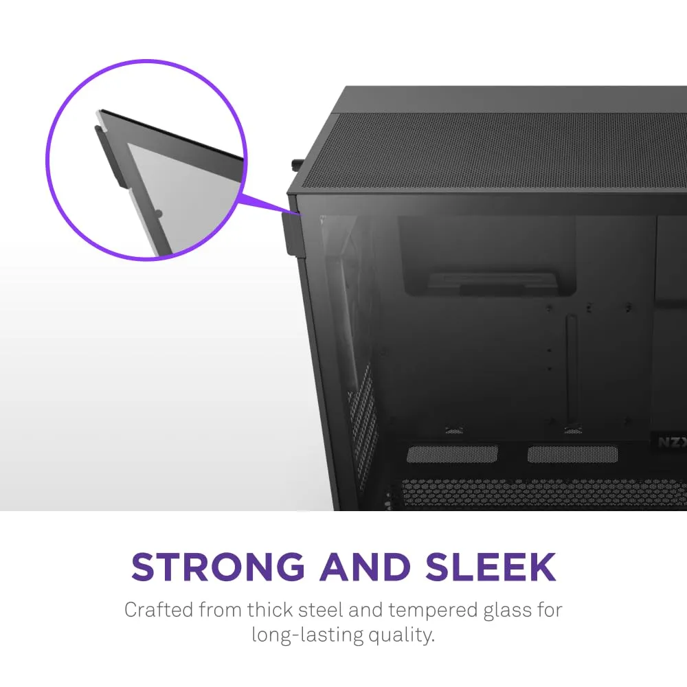 NZXT H5 Flow RGB 2024 Edition ATX Mid Tower Chassis (All Black) overview 8