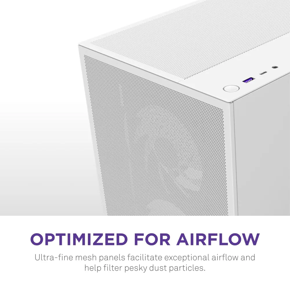 NZXT H5 Flow RGB 2024 Edition ATX Mid Tower Chassis (All White) overview 4