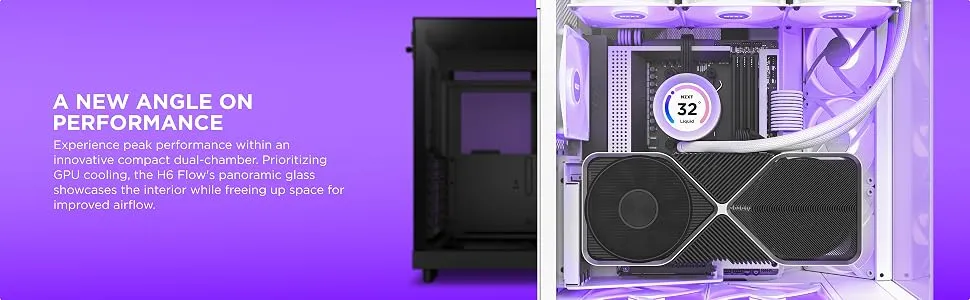 NZXT H6 Flow RGB (ATX) Mid Tower Cabinet (White) overview 1