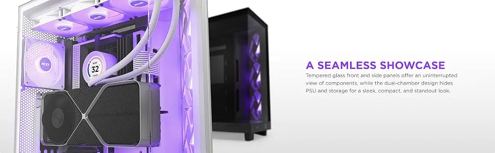 NZXT H6 Flow RGB (ATX) Mid Tower Cabinet (White) overview 2