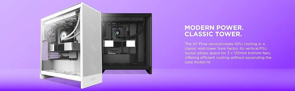 NZXT H7 Flow (2024) ATX Mid Tower Airflow Cabinet (Black) overview 3