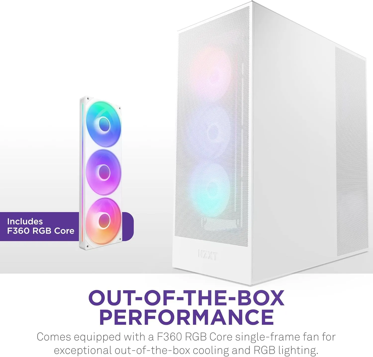 NZXT H7 Flow RGB (2024) ATX Mid Tower Airflow Cabinet (White) overview 12