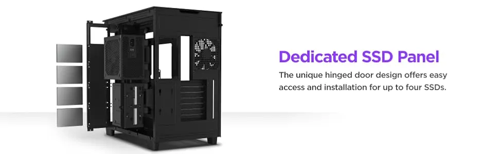 NZXT H9 Elite Dual-Chamber ATX Mid-Tower PC Gaming Case (Black) overview 5