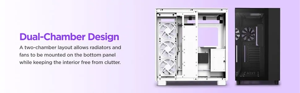 NZXT H9 Elite Dual-Chamber ATX Mid-Tower PC Gaming Case White overview 4