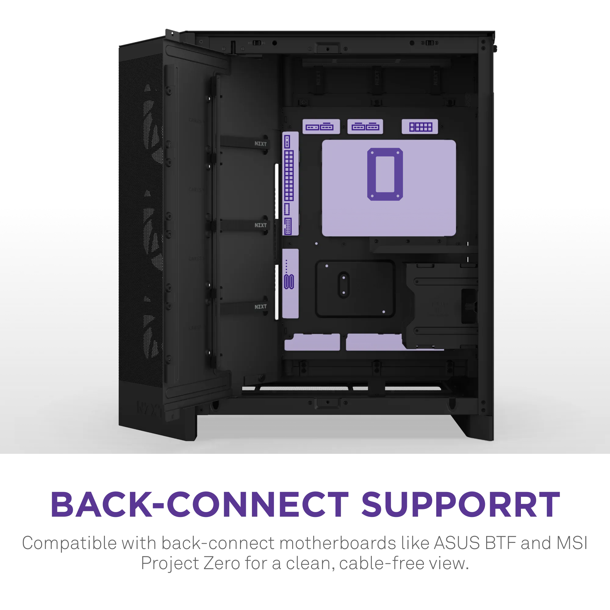 NZXT H9 Flow (2025) Large Dual-Chamber ATX Mid-Tower Airflow PC Case (Black) overview 7