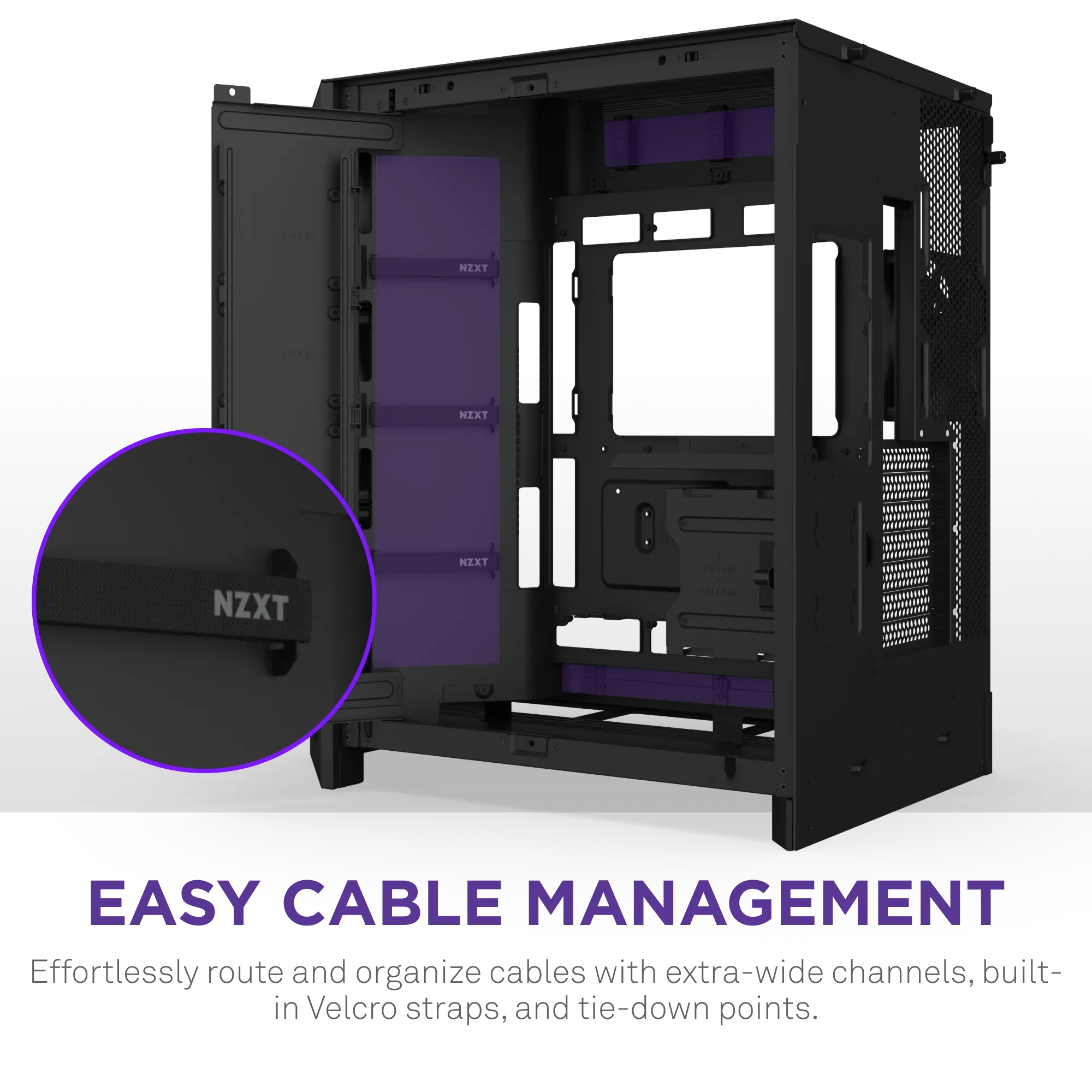 NZXT H9 Flow (2025) Large Dual-Chamber ATX Mid-Tower Airflow PC Case (Black) overview 8