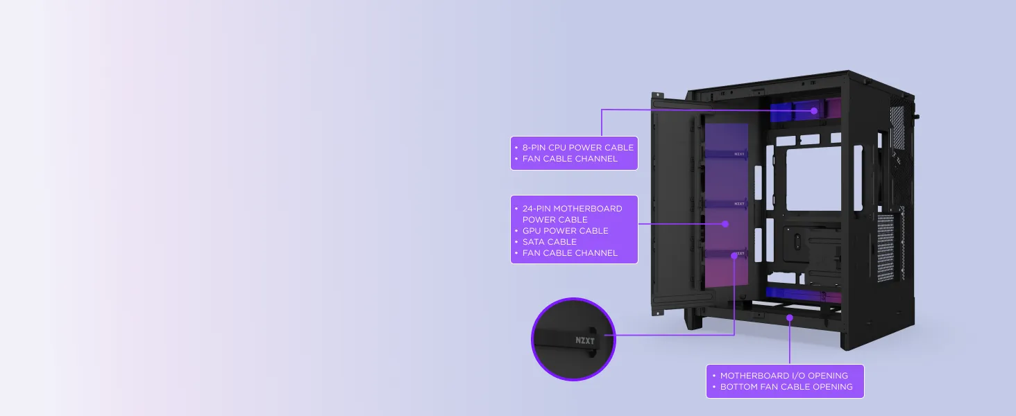 NZXT H9 Flow RGB+ (2025) Large Dual-Chamber ATX Mid-Tower Airflow PC Case (Black) overview 10