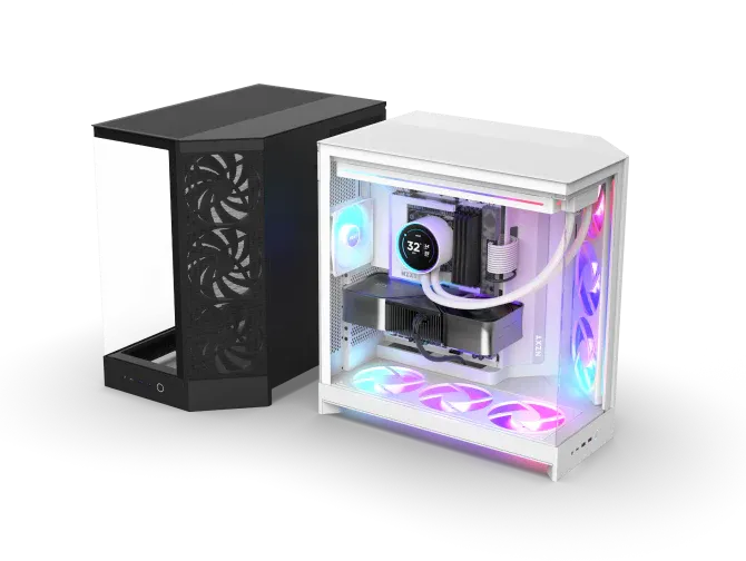 Nzxt H9 Flow RGB 2025 Edition E-ATX White Mid Tower Case overview 2
