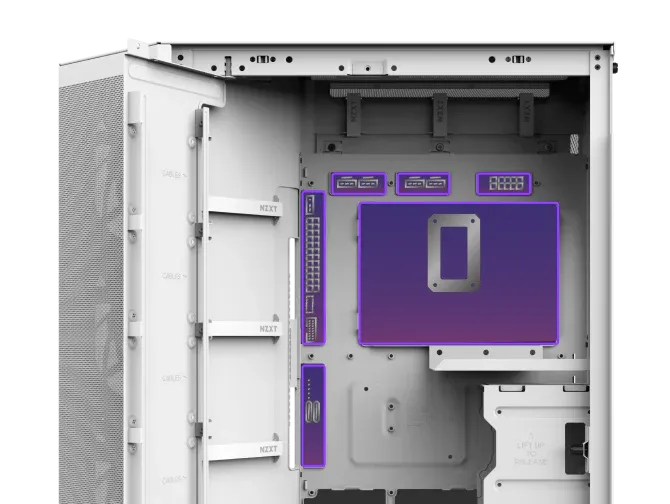 Nzxt H9 Flow RGB 2025 Edition E-ATX White Mid Tower Case overview 5