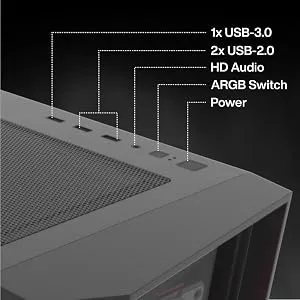 TAG Gamerz Andromeda RGB M ATX Mid-Tower Cabinet (Black) overview 11