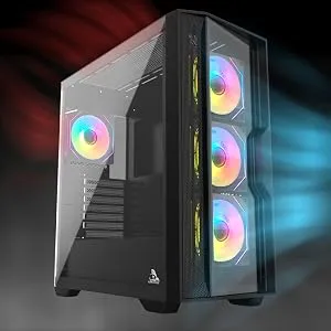 TAG Gamerz Andromeda RGB M ATX Mid-Tower Cabinet (Black) overview 3