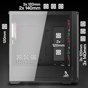 TAG Gamerz Andromeda RGB M ATX Mid-Tower Cabinet (Black) overview 6