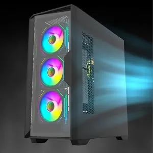 TAG Gamerz Andromeda RGB M ATX Mid-Tower Cabinet (White) overview 4