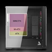 TAG Gamerz Andromeda RGB M ATX Mid-Tower Cabinet (White) overview 7
