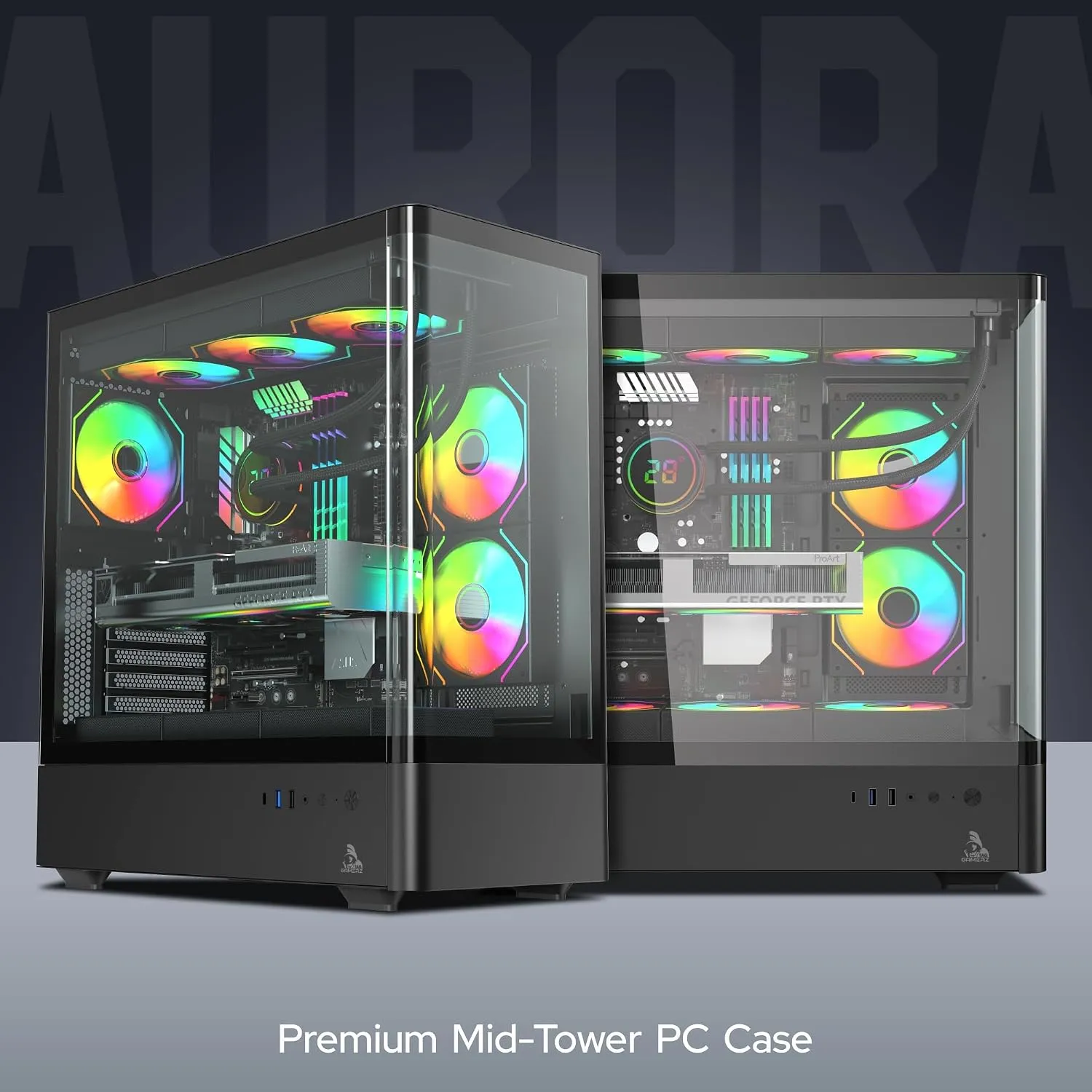 TAG Gamerz Aurora Mid Tower ATX Gaming Cabinet (Black) overview 1