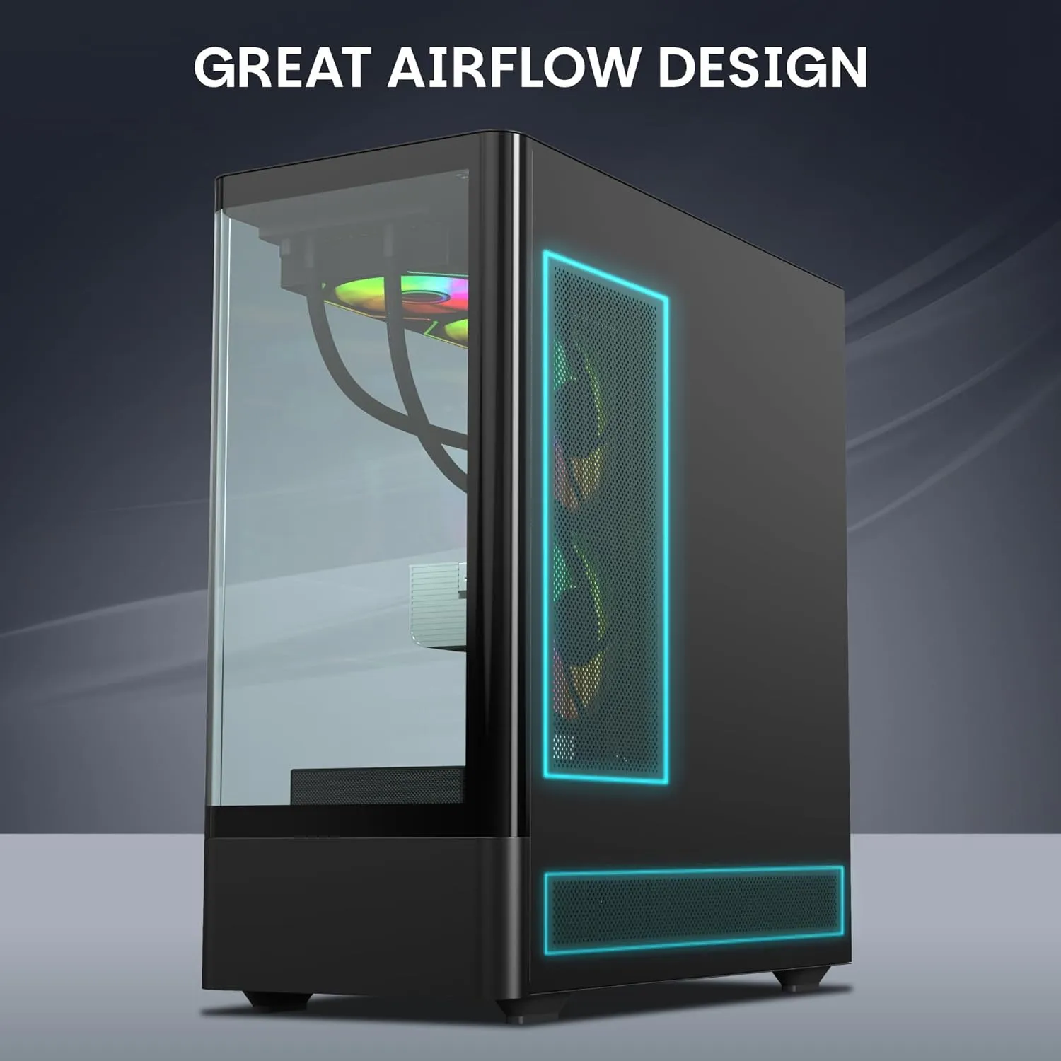 TAG Gamerz Aurora Mid Tower ATX Gaming Cabinet (Black) overview 4
