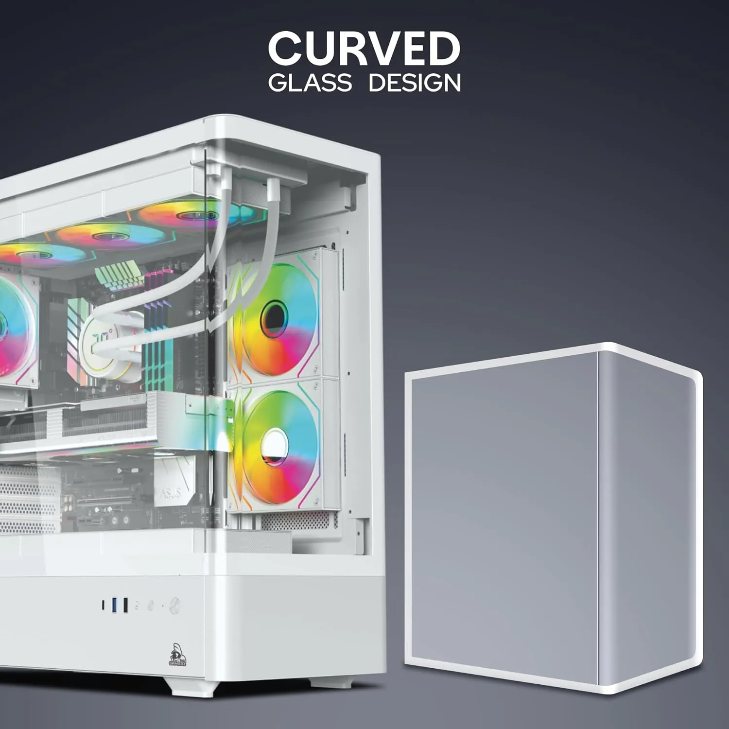 TAG Gamerz Aurora Mid Tower ATX Gaming Cabinet (White) overview 2