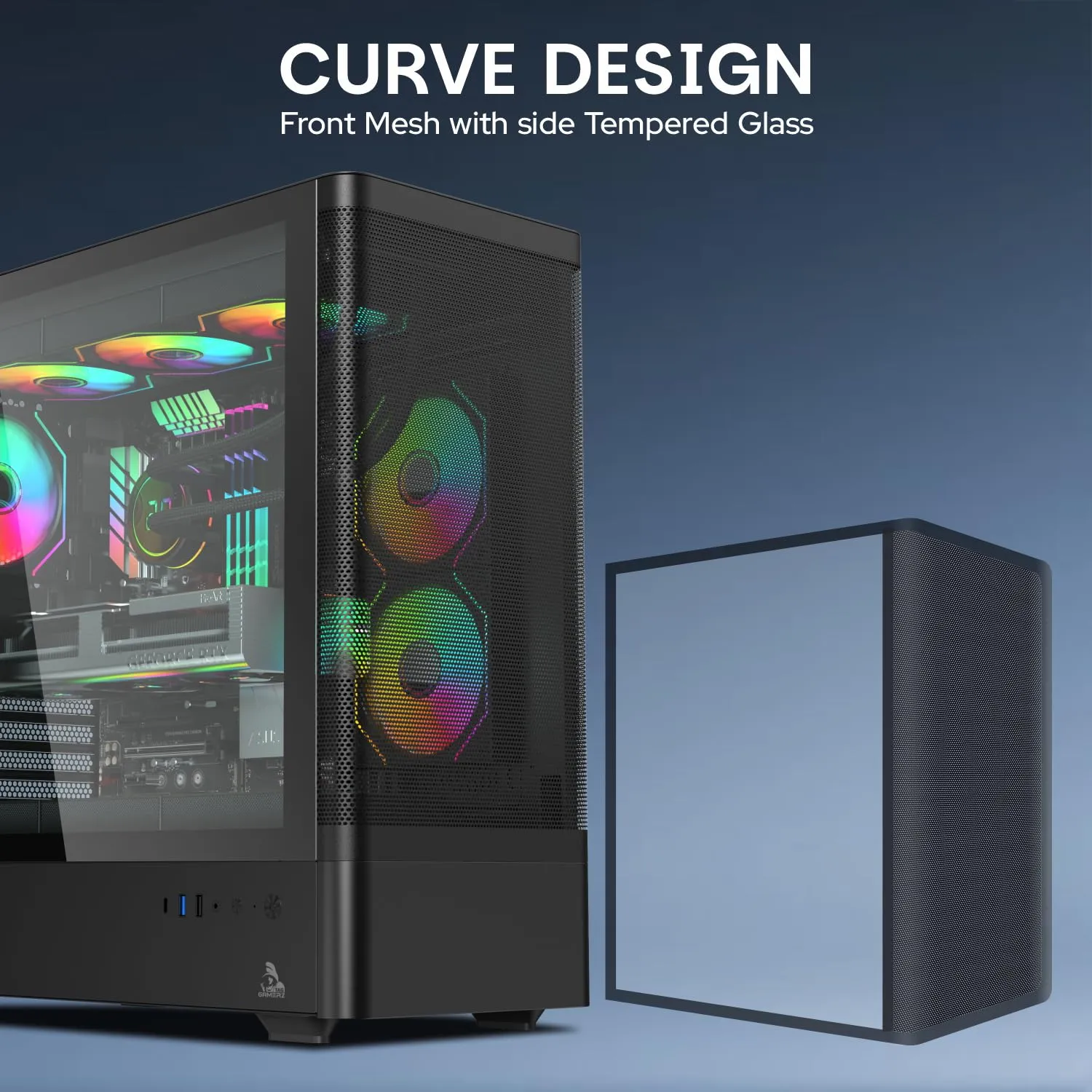 TAG Gamerz Aurora-M Mid-Tower ATX Gaming Cabinet (Black) overview 1