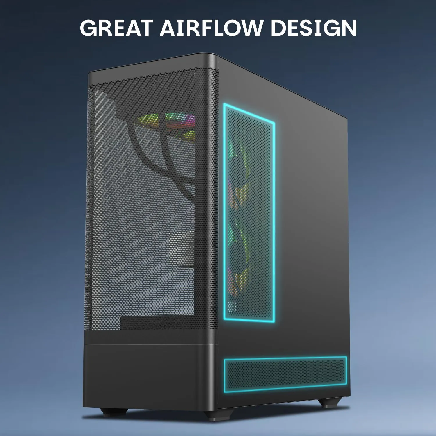 TAG Gamerz Aurora-M Mid-Tower ATX Gaming Cabinet (Black) overview 3