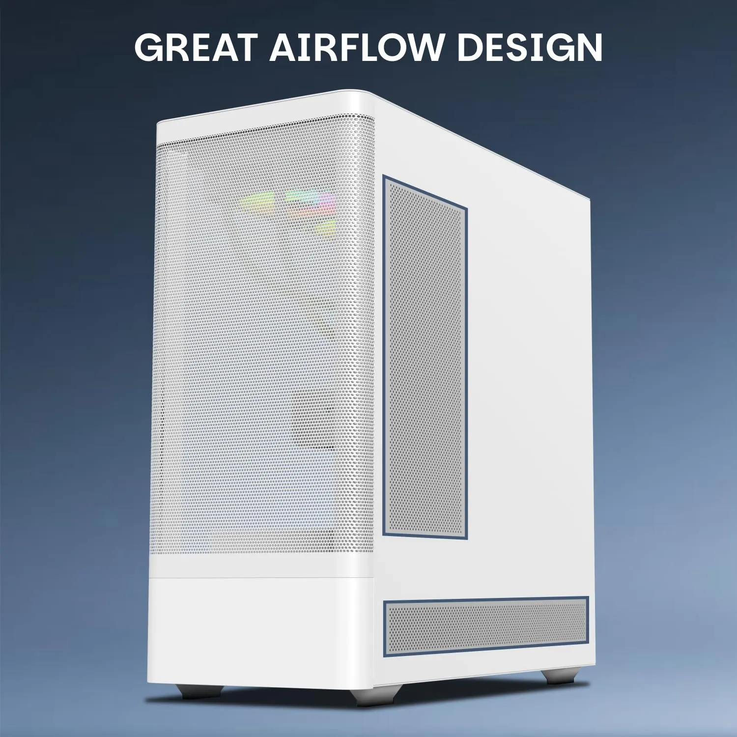 TAG Gamerz Aurora-M Mid-Tower ATX Gaming Cabinet (White) overview 3