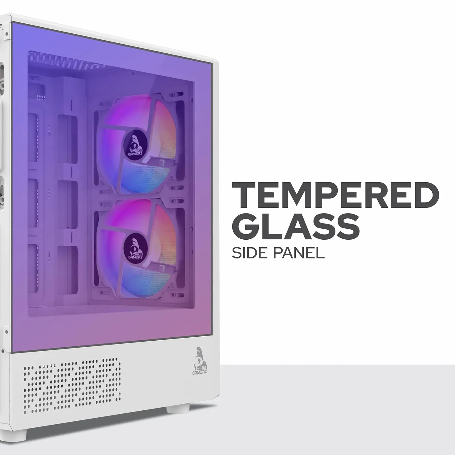TAG Gamerz EVA Mid-Tower M-ATX Gaming Cabinet (White) overview 4