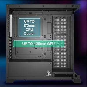 TAG Gamerz Luminor ARGB ATX Mid-Tower Cabinet (Black) overview 10