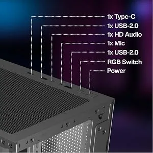 TAG Gamerz Luminor ARGB ATX Mid-Tower Cabinet (Black) overview 11