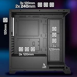 TAG Gamerz Luminor ARGB ATX Mid-Tower Cabinet (Black) overview 5