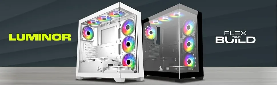 TAG Gamerz Luminor RGB ATX Mid-Tower Cabinet (White) overview 1