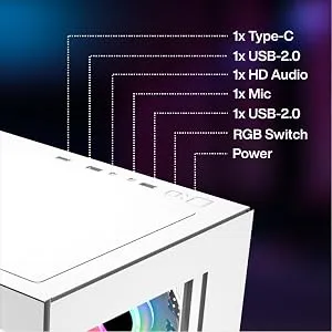TAG Gamerz Luminor RGB ATX Mid-Tower Cabinet (White) overview 10