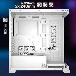 TAG Gamerz Luminor RGB ATX Mid-Tower Cabinet (White) overview 5