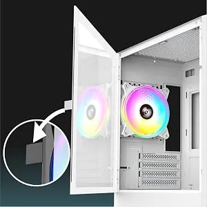 TAG Gamerz Pulser ARGB M-ATX Mid Tower Cabinet (White) overview 11