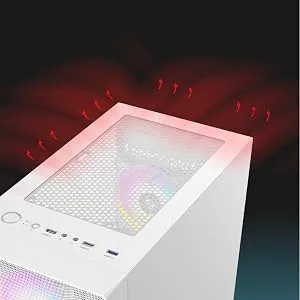 TAG Gamerz Pulser ARGB M-ATX Mid Tower Cabinet (White) overview 3