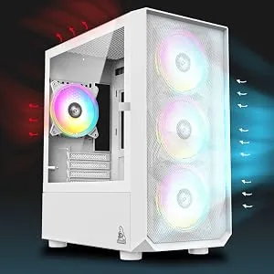 TAG Gamerz Pulser ARGB M-ATX Mid Tower Cabinet (White) overview 4