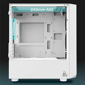 TAG Gamerz Pulser ARGB M-ATX Mid Tower Cabinet (White) overview 5