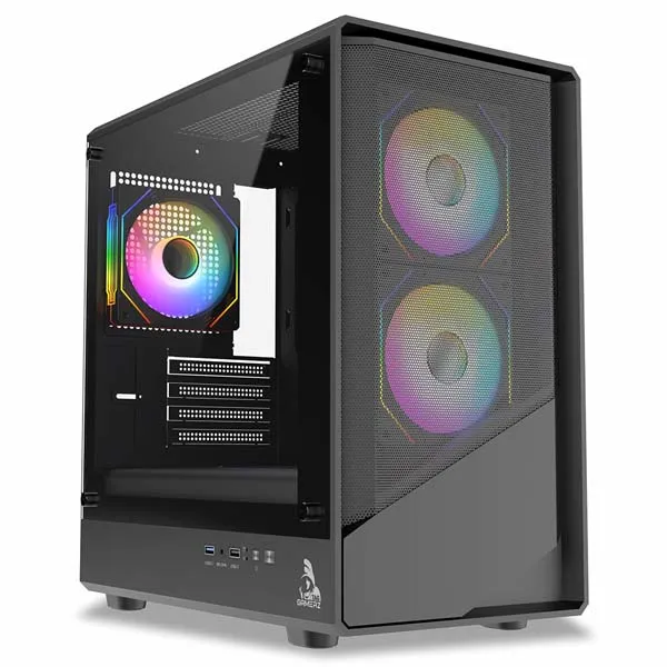 TAG Gamerz Starlight ARGB Mid-Tower M-ATX Gaming Cabinet (Black)
